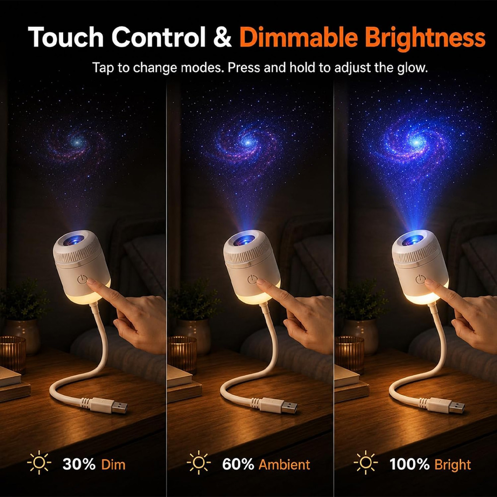 Planetarium Projector Home - 24 Slaytlı Döndürülebilir Galaksi Yıldızlı Gökyüzü