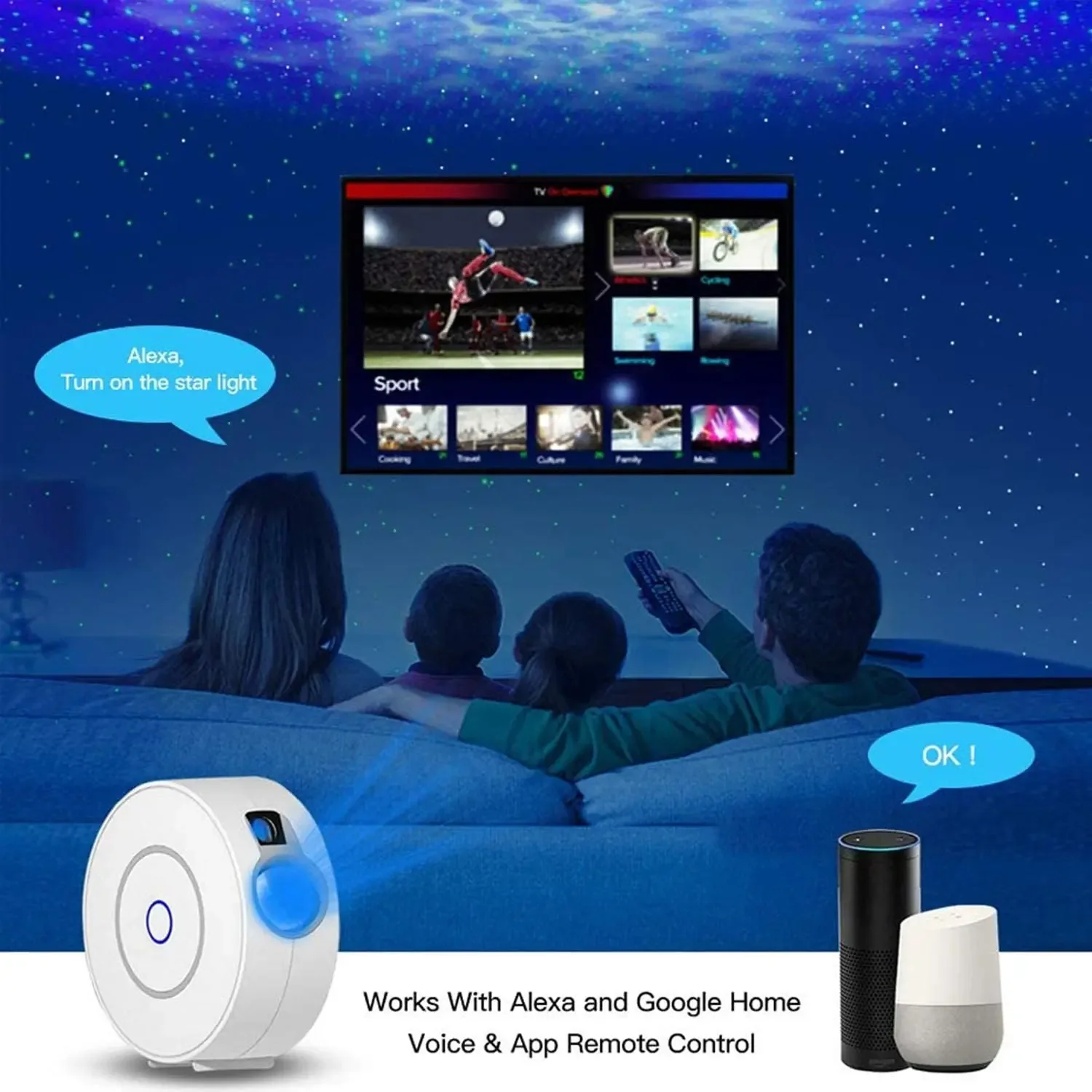 Tuya WiFi Akıllı Aurora Galaxy - Planetarium Projector Home incelemesi ve fiyatı