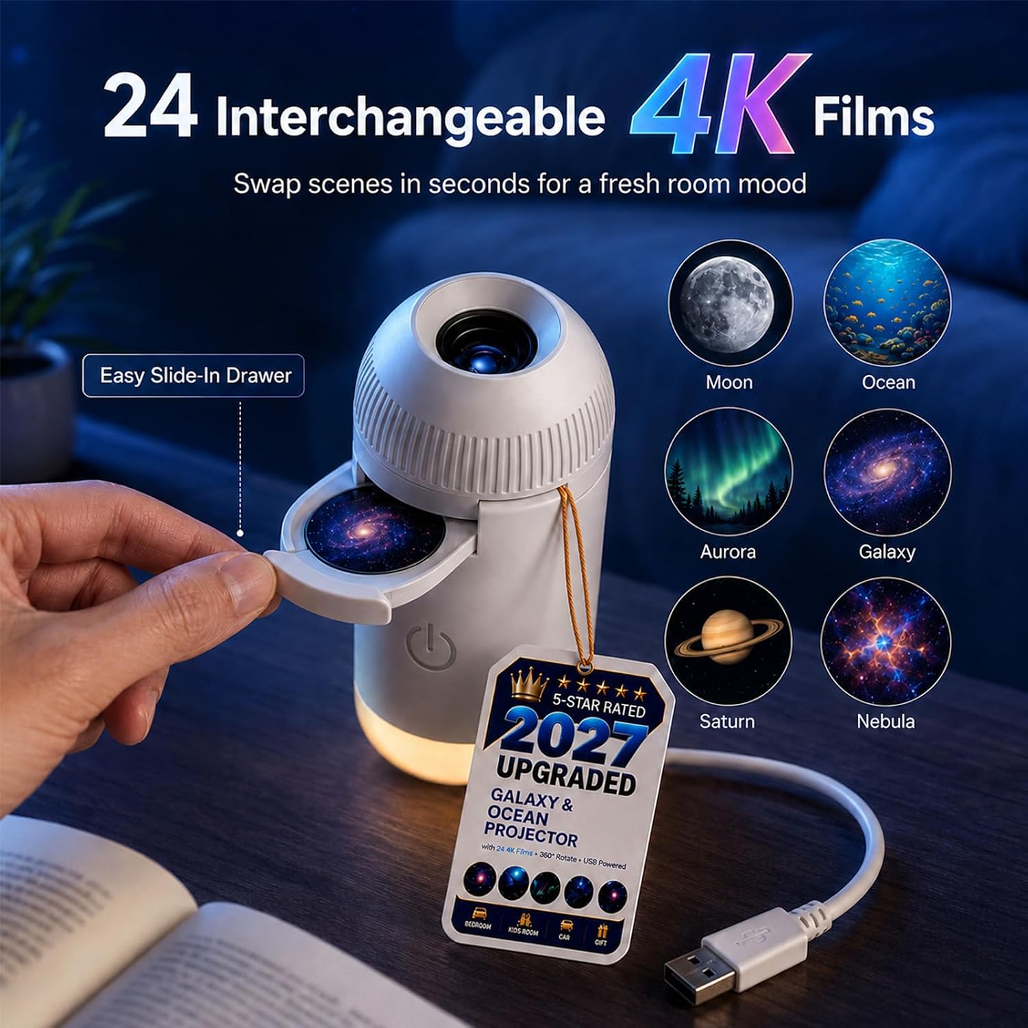 TINSOL USB Yıldızlı Gökyüzü Pr - Planetarium Projector Home incelemesi ve fiyatı
